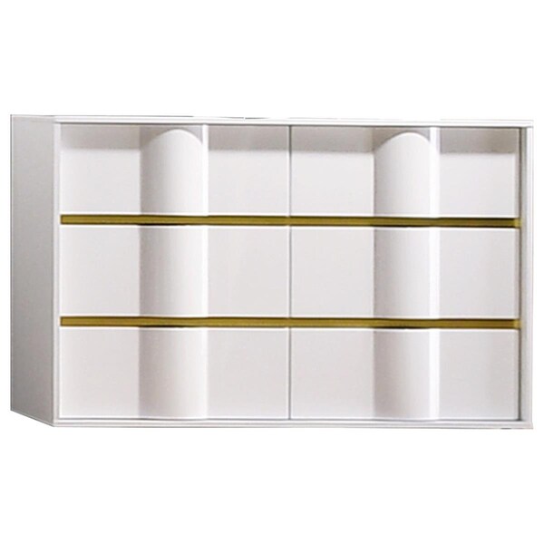 Best Master Furniture Havana White with Gold Trimming 6 Drawer Dresser Havana Dresser - main